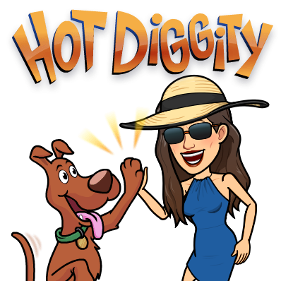 Hot Diggity — woman and dog giving a high five